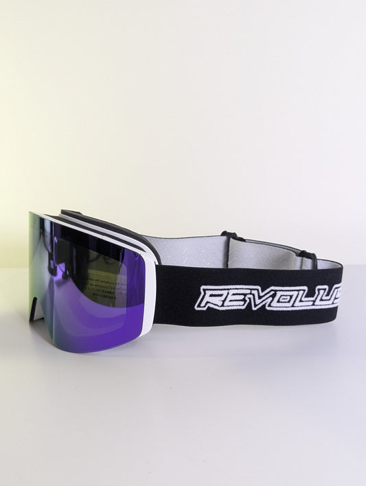 Masque de ski aimanté White / Purple & Green