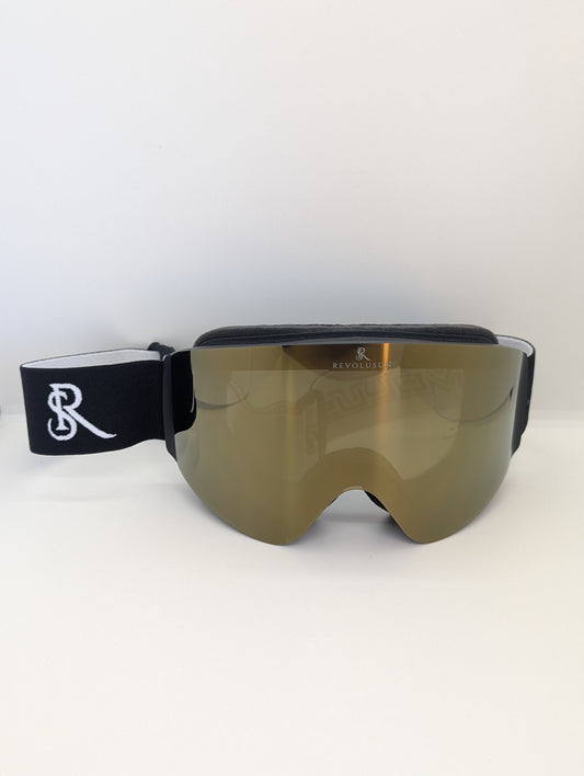 Masque haute vision aimanté + clips 2025 Black / Gold